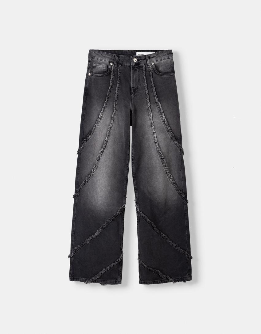 Baggy-Jeans mit Quasten
