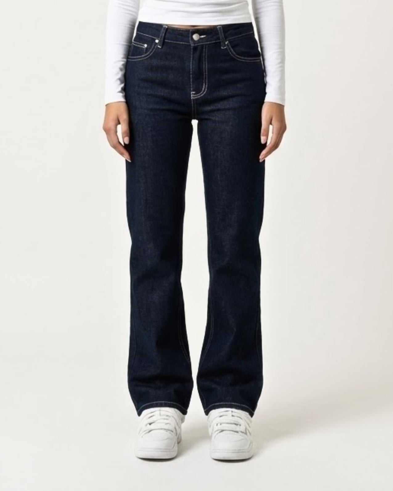 Zerrissene Straight Leg-Jeans