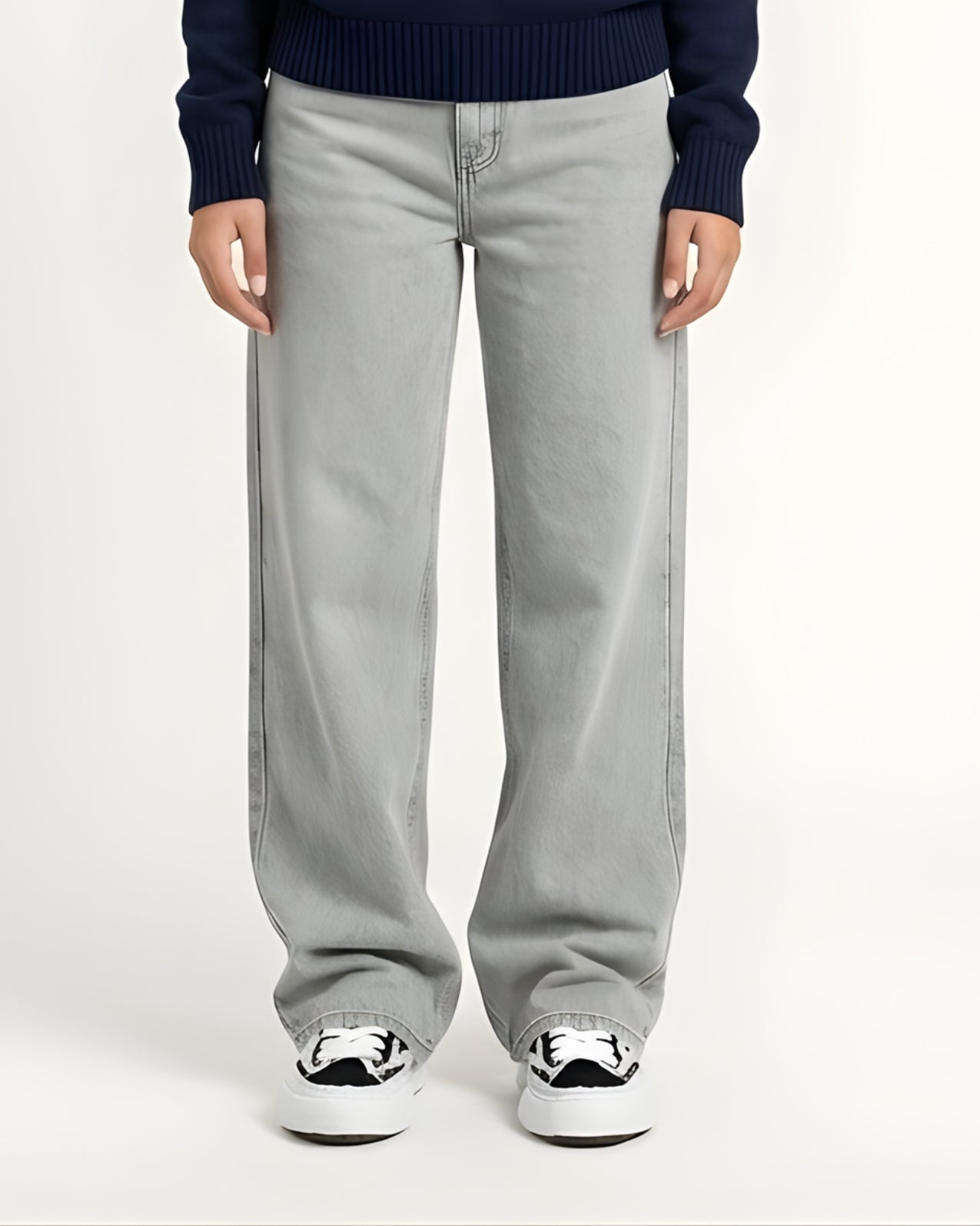 Zerrissene Straight Leg-Jeans