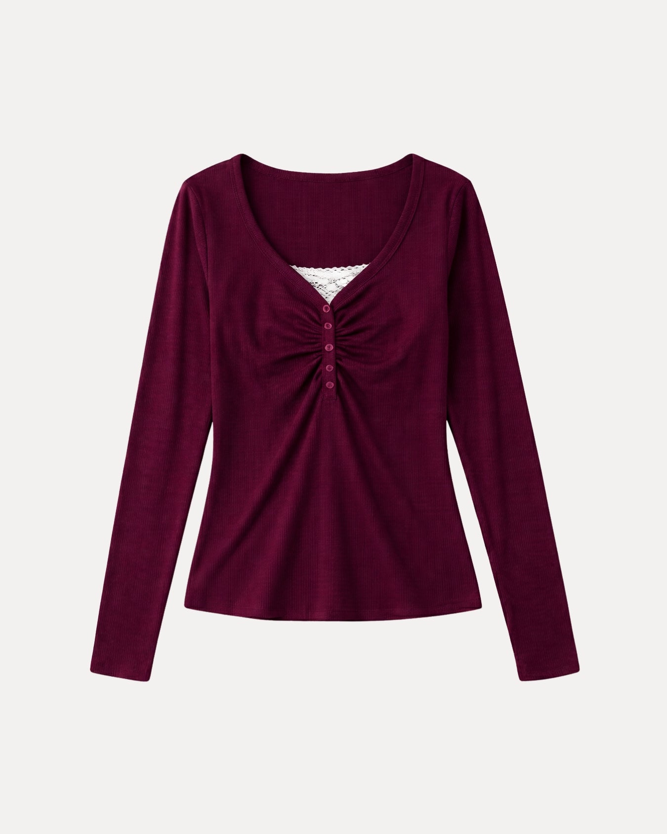 Ruched Henley Top