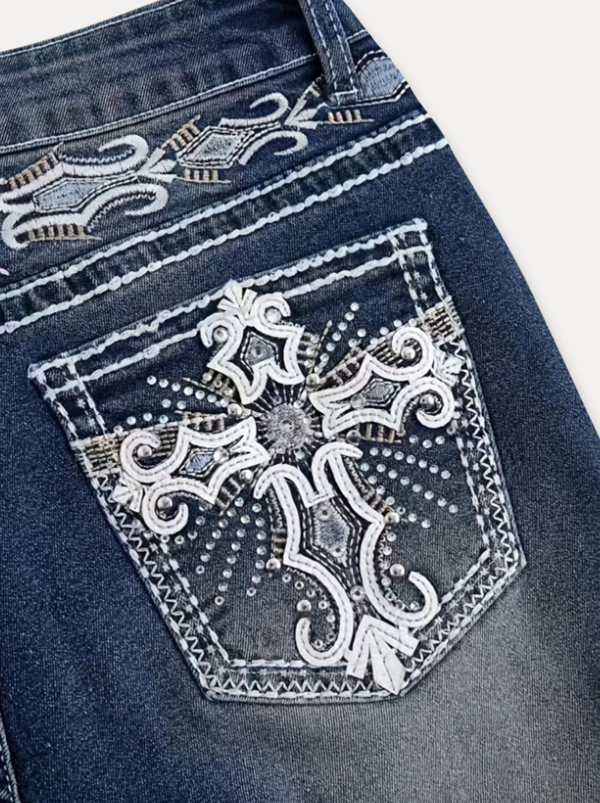 Zerrissene Straight Leg-Jeans