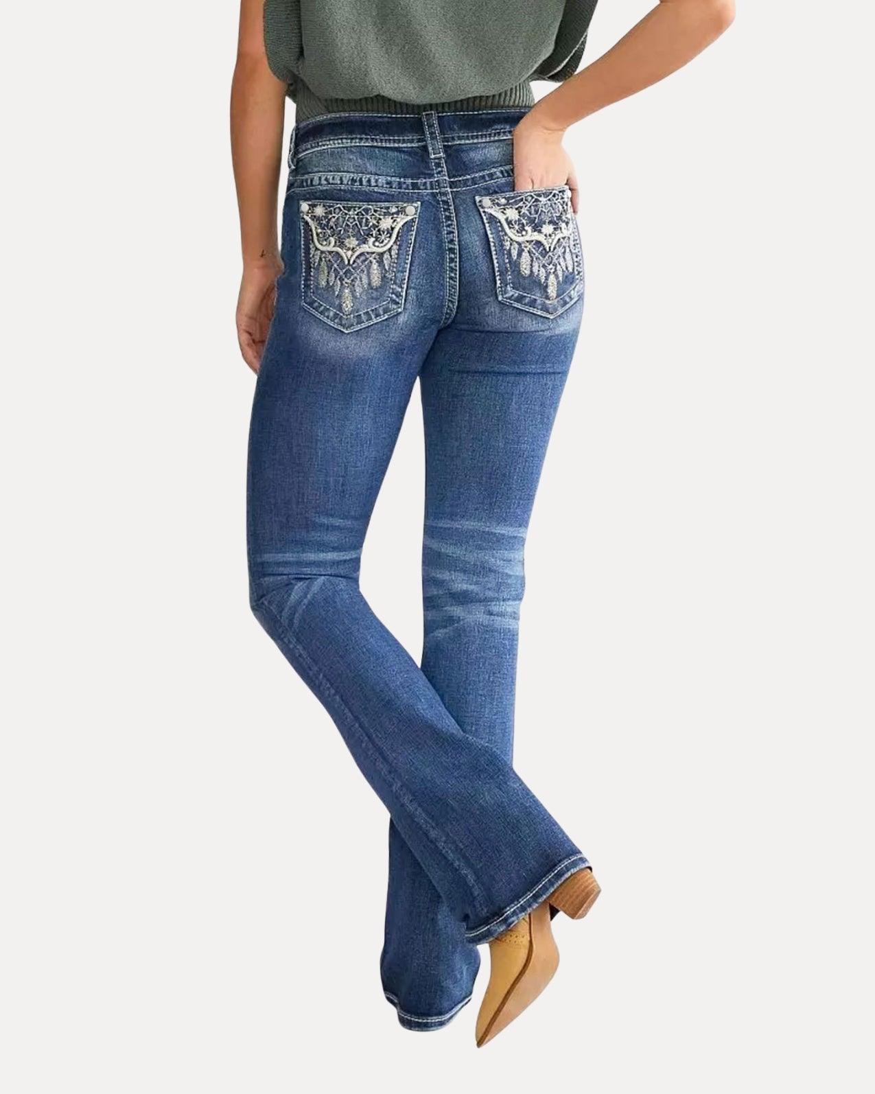 Zerrissene Straight Leg-Jeans
