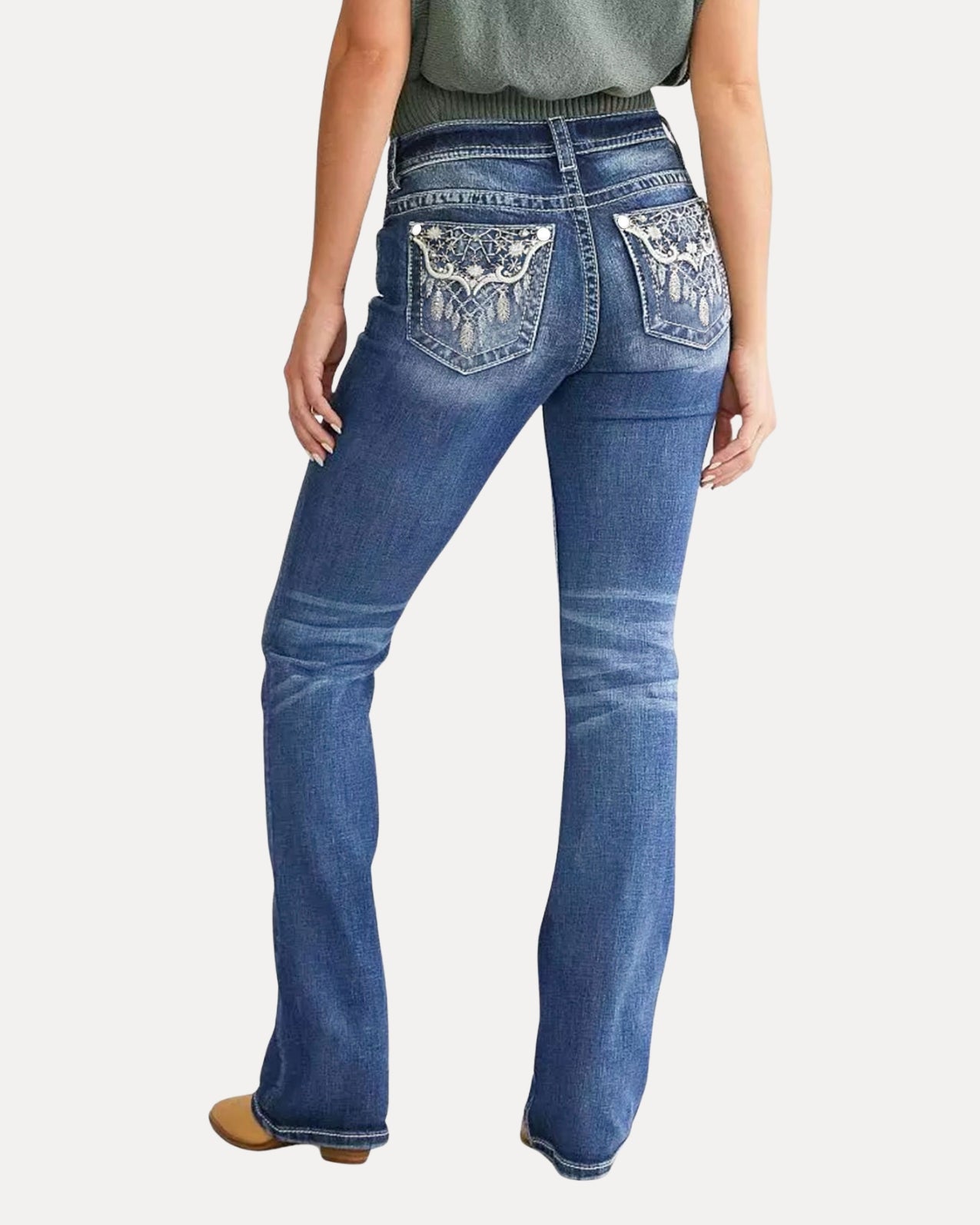 Zerrissene Straight Leg-Jeans