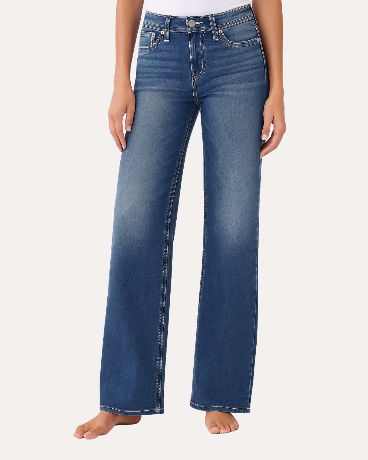 Zerrissene Straight Leg-Jeans