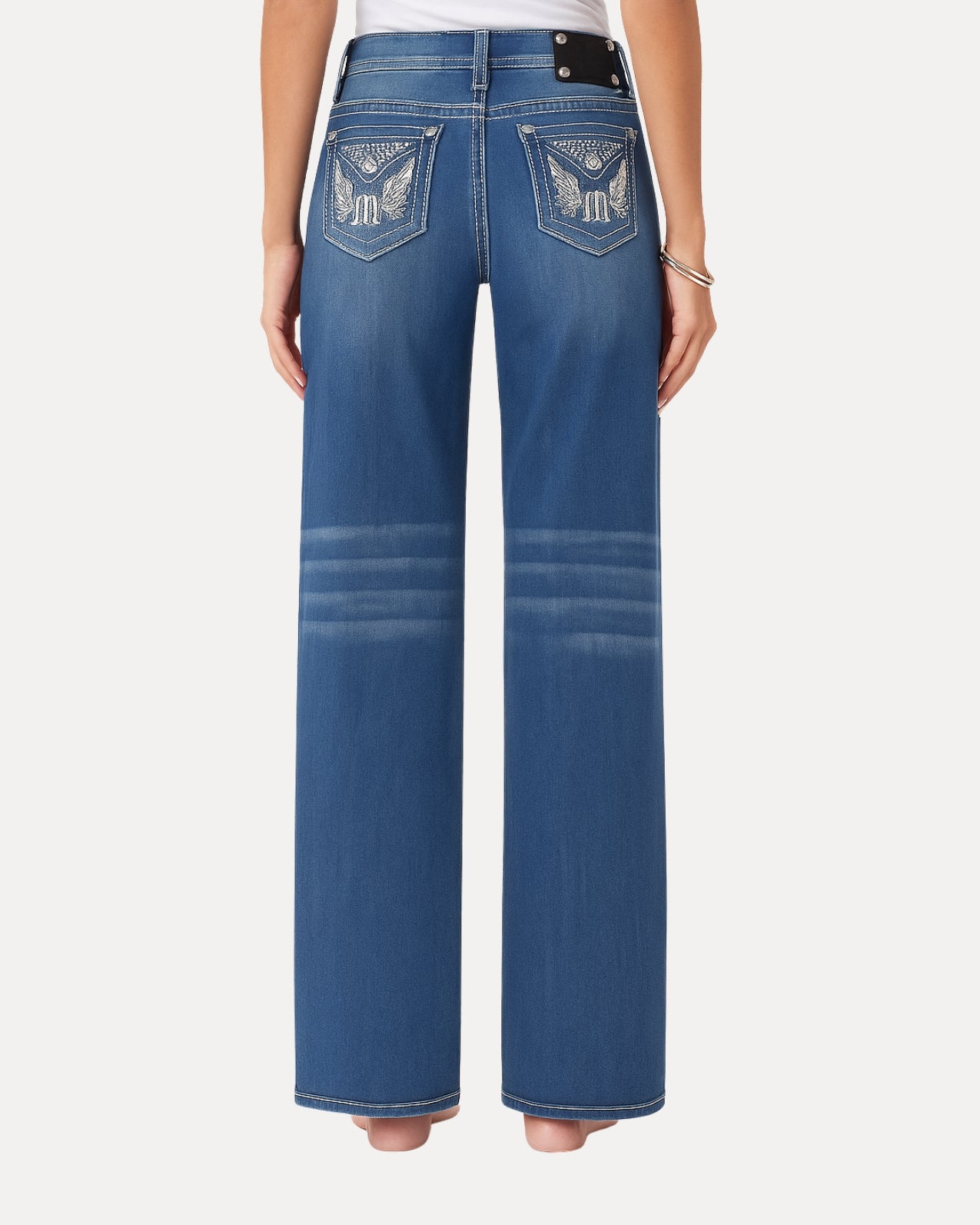 Zerrissene Straight Leg-Jeans