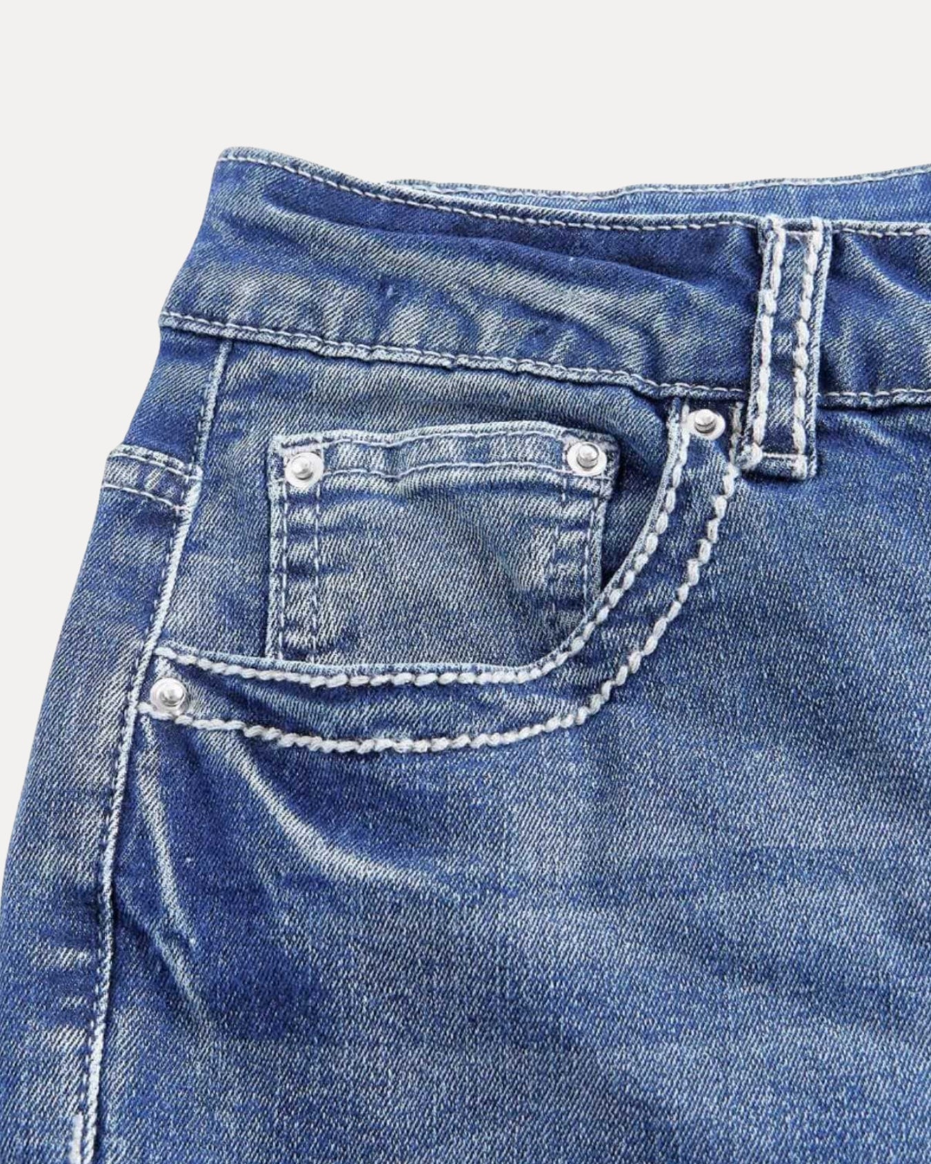 Zerrissene Straight Leg-Jeans