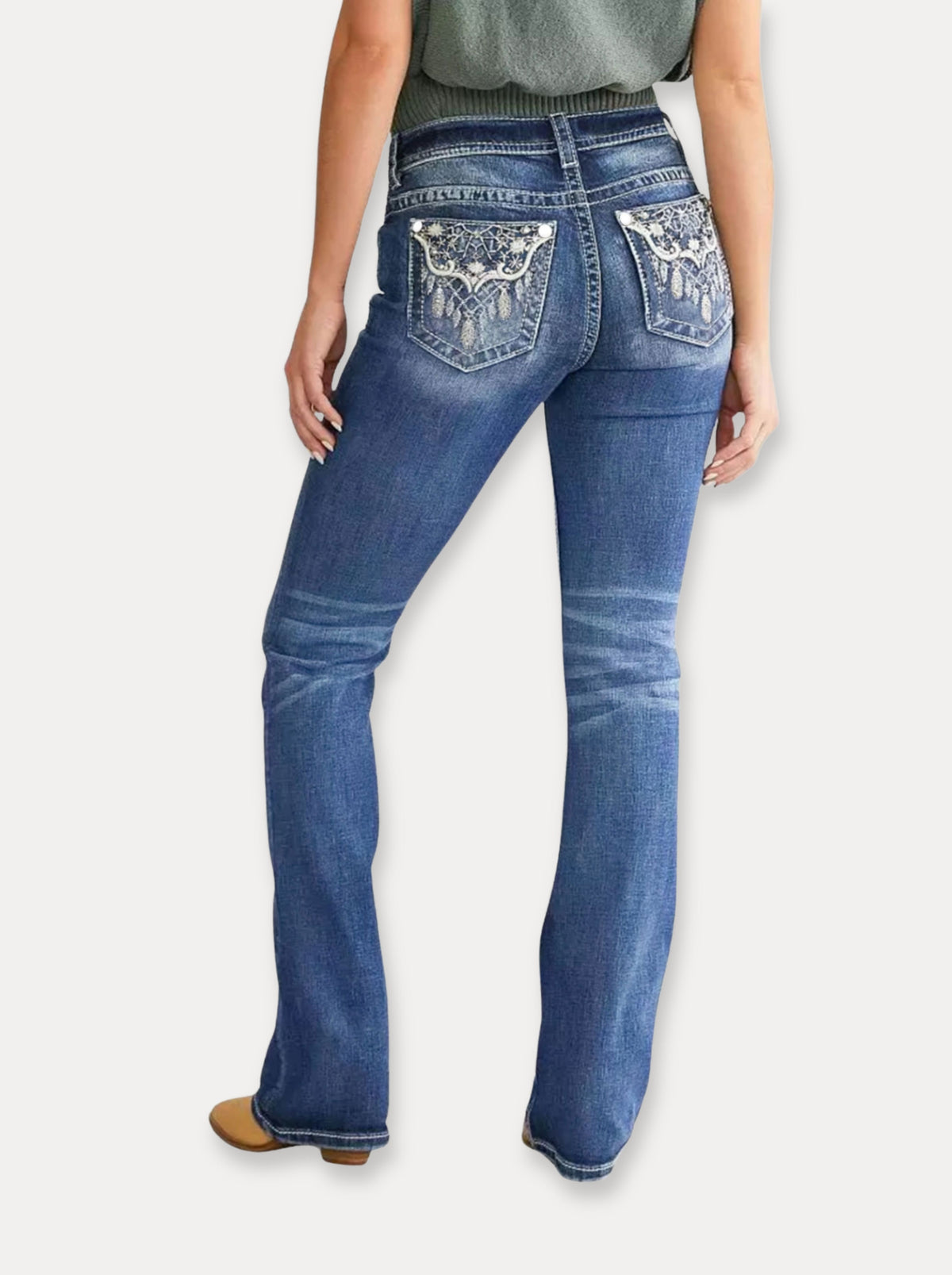 Zerrissene Straight Leg-Jeans