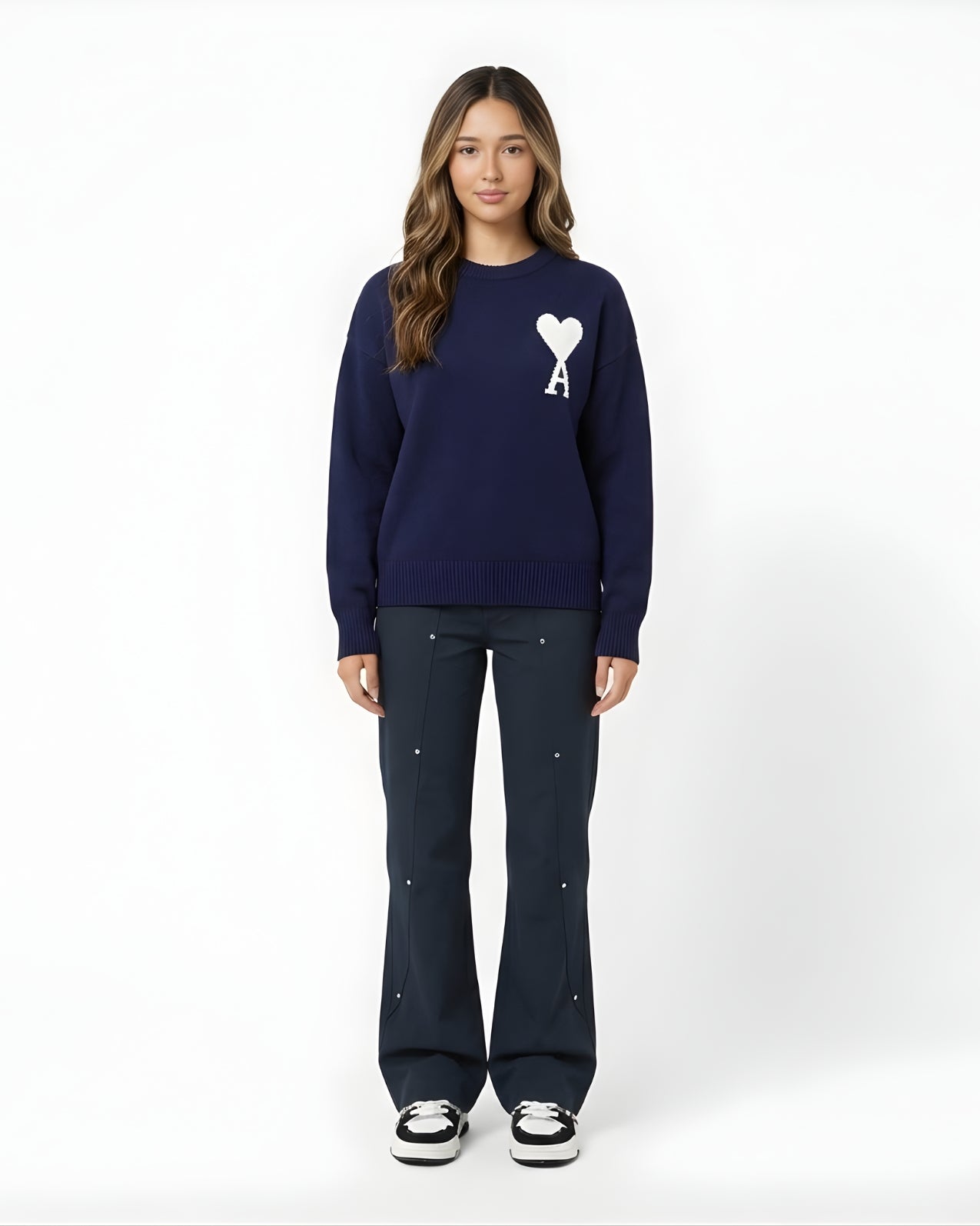 Zerrissene Straight Leg-Jeans