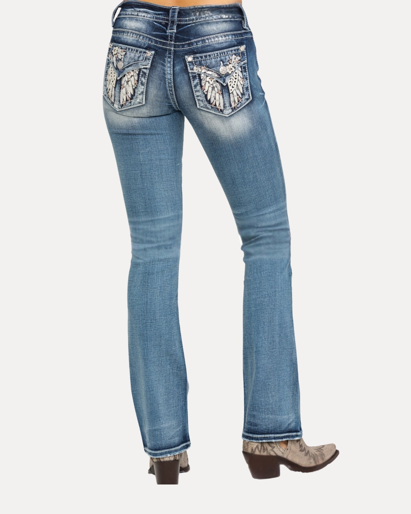 Zerrissene Straight Leg-Jeans
