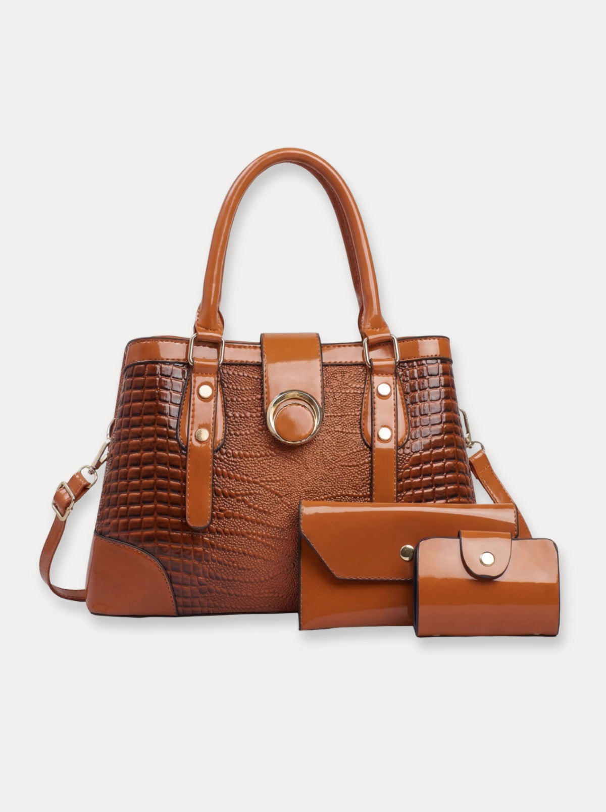 Textured Classic Handbag Set