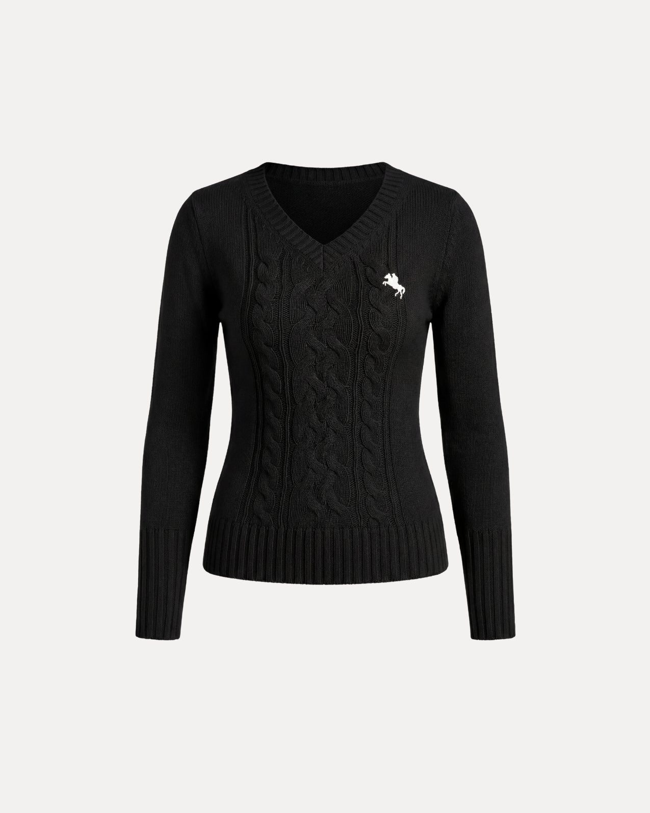 Cable Knit V-Neck Sweater