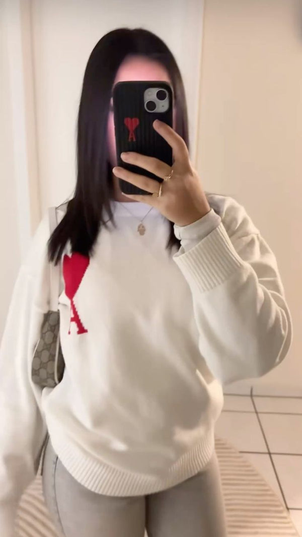 OUR AMI - HEART SWEATER WORN WORLDWIDE