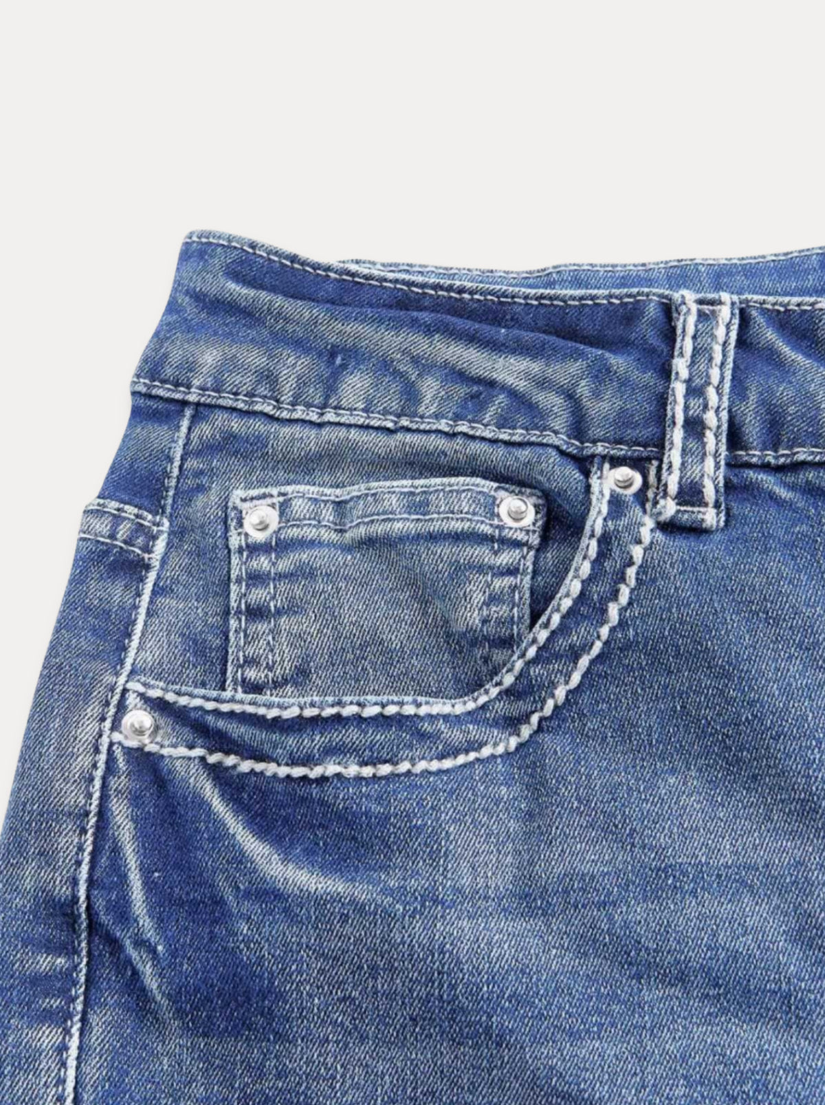 Zerrissene Straight Leg-Jeans