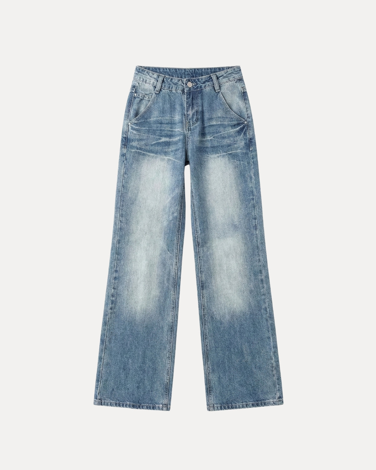 Zerrissene Straight Leg-Jeans