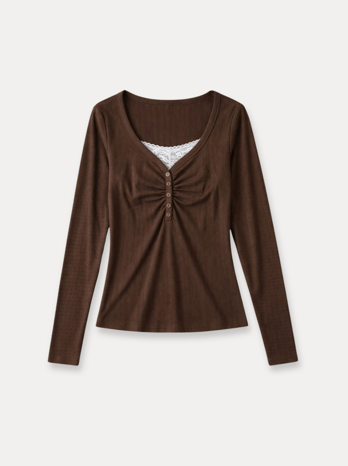 Ruched Henley Top