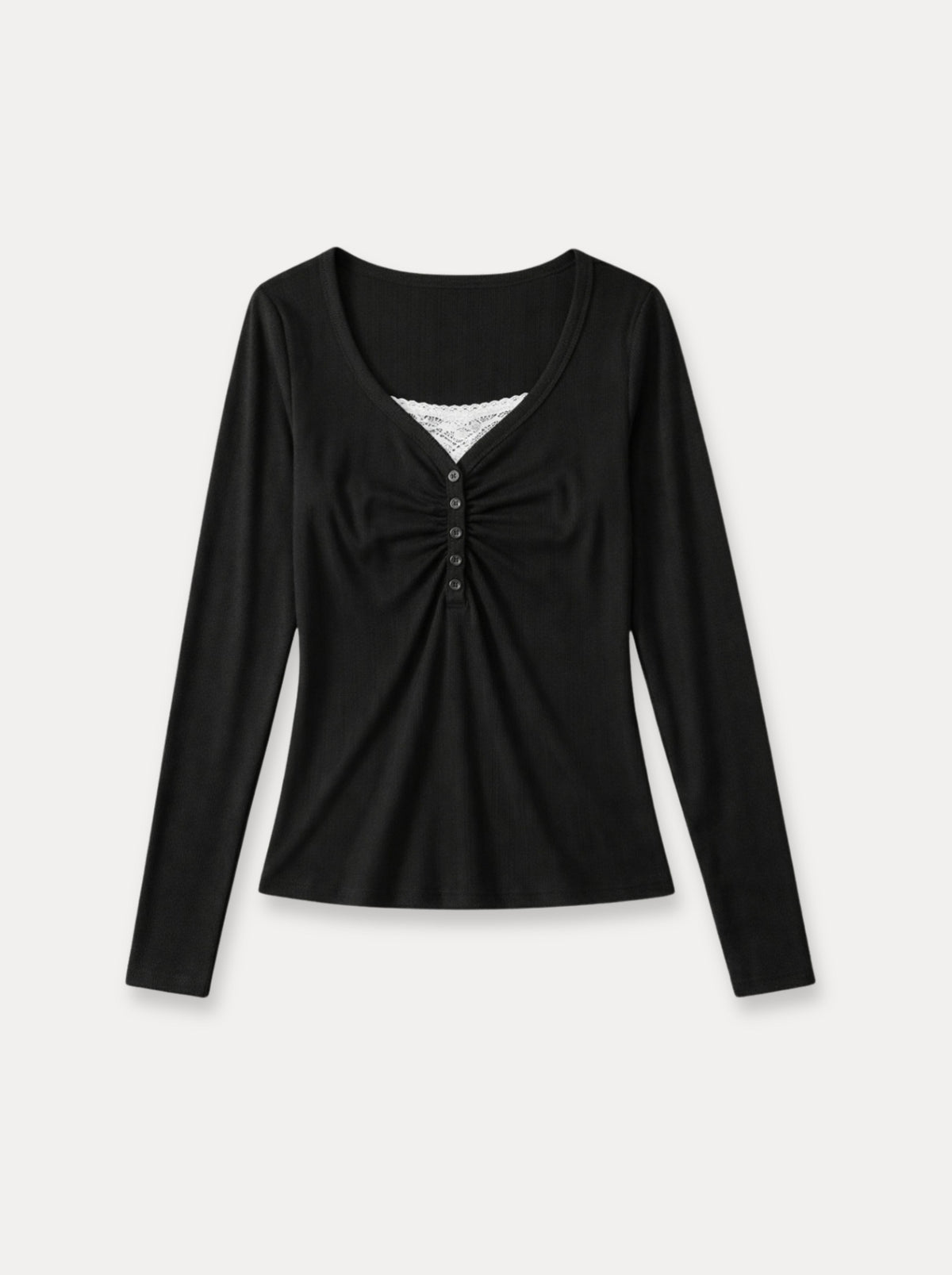 Ruched Henley Top