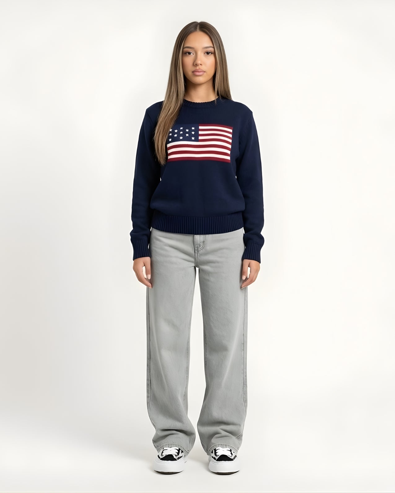 Zerrissene Straight Leg-Jeans