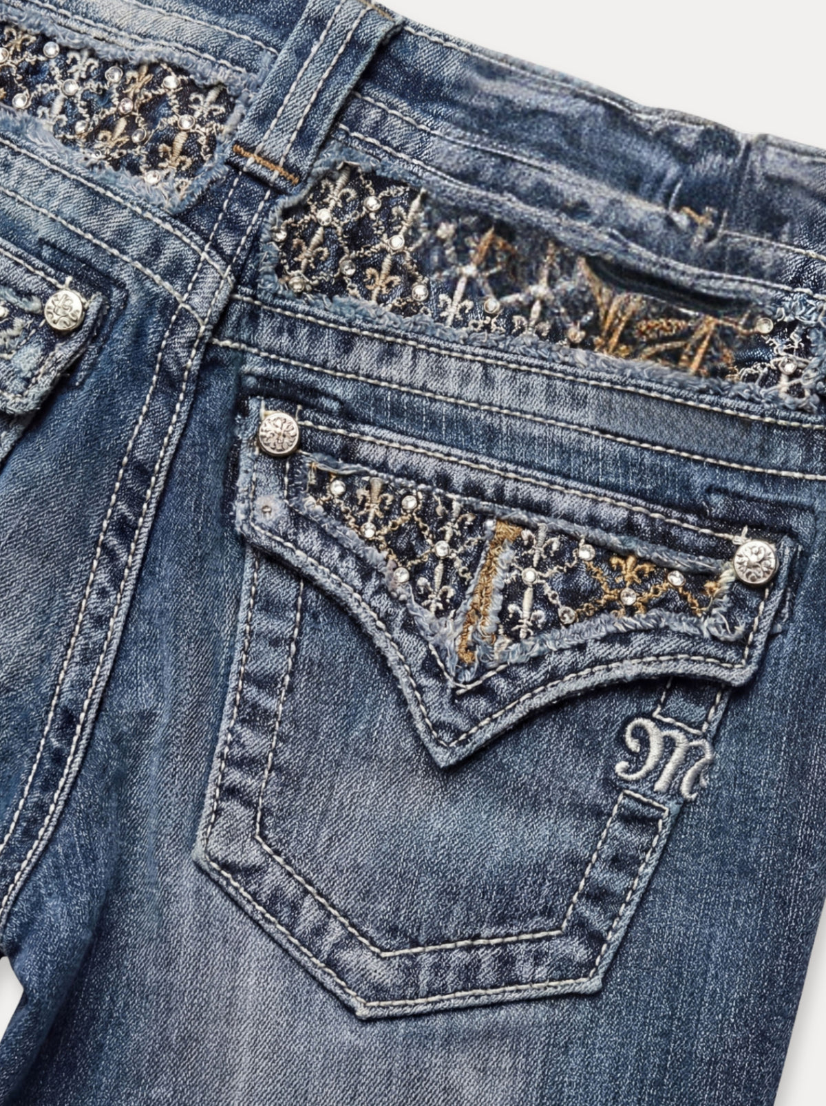 Zerrissene Straight Leg-Jeans