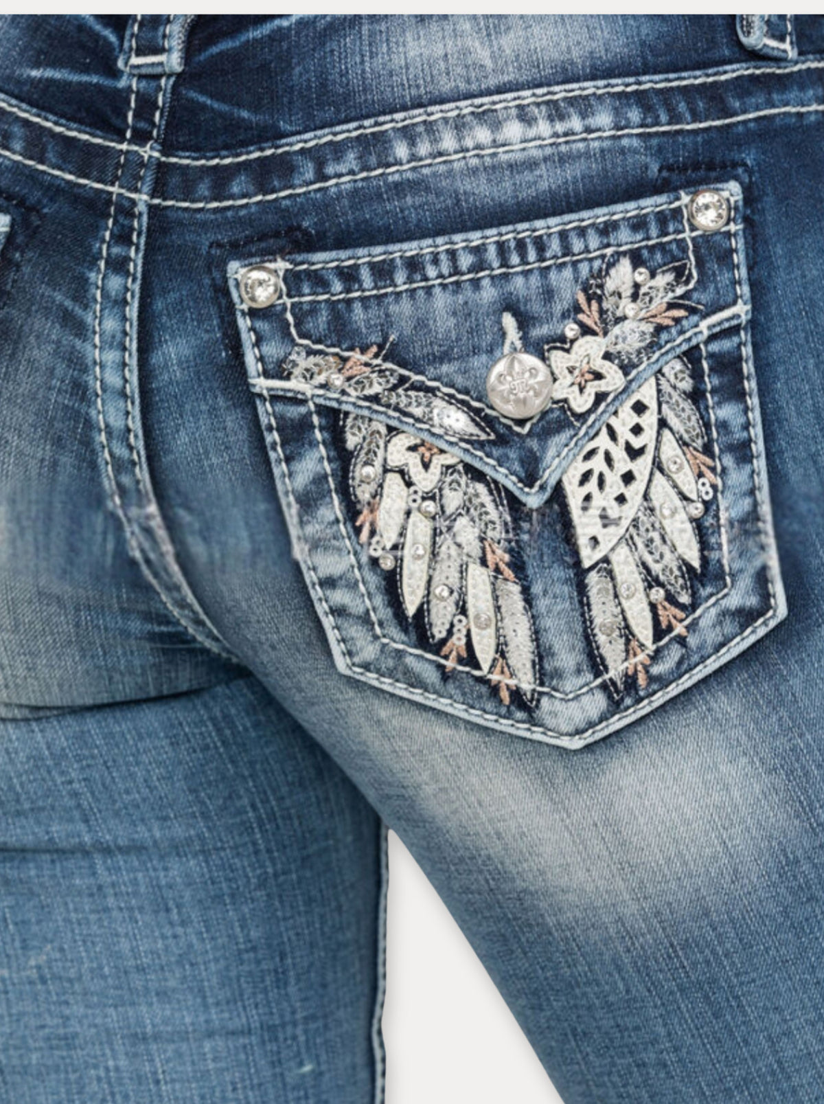 Zerrissene Straight Leg-Jeans
