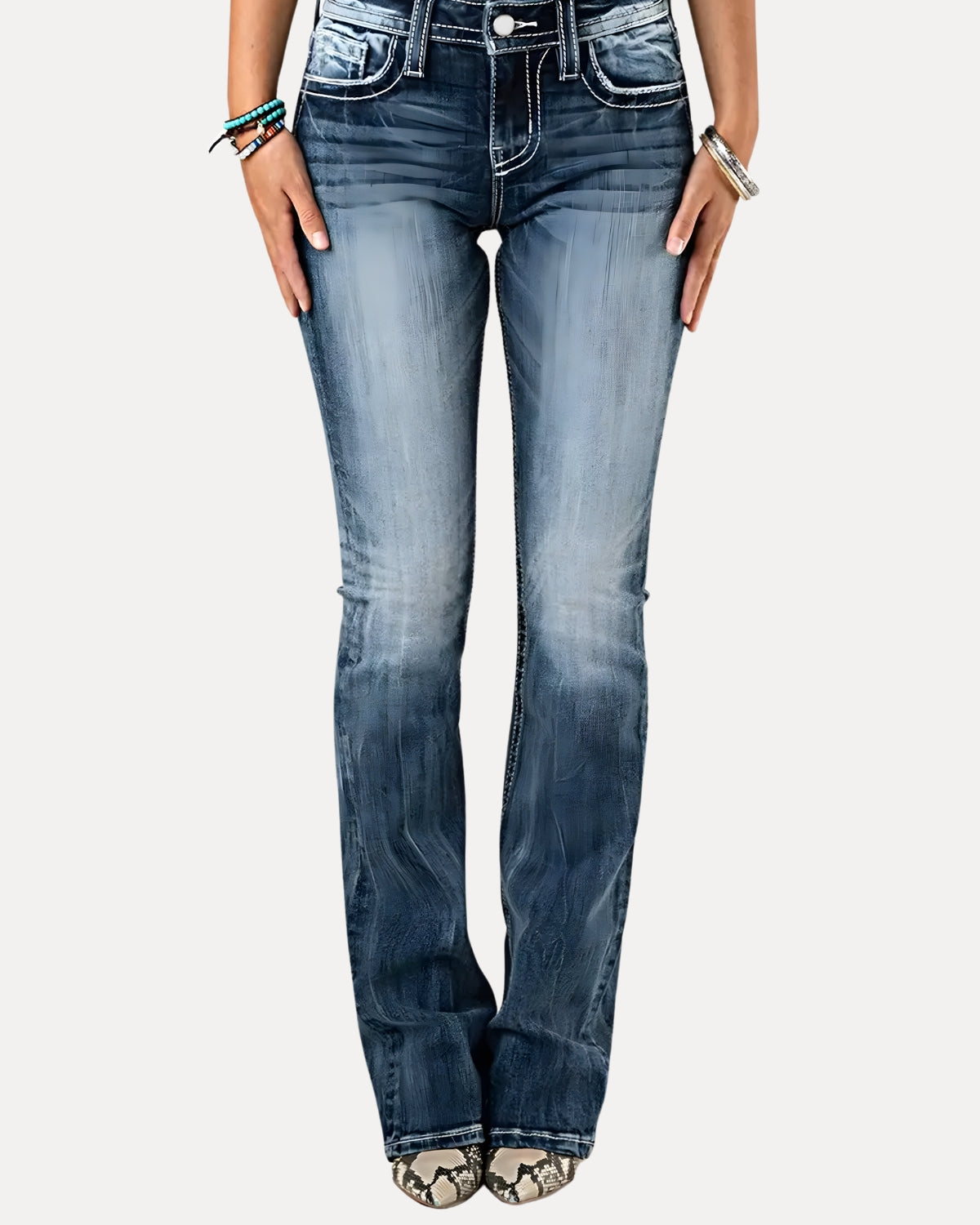 Zerrissene Straight Leg-Jeans
