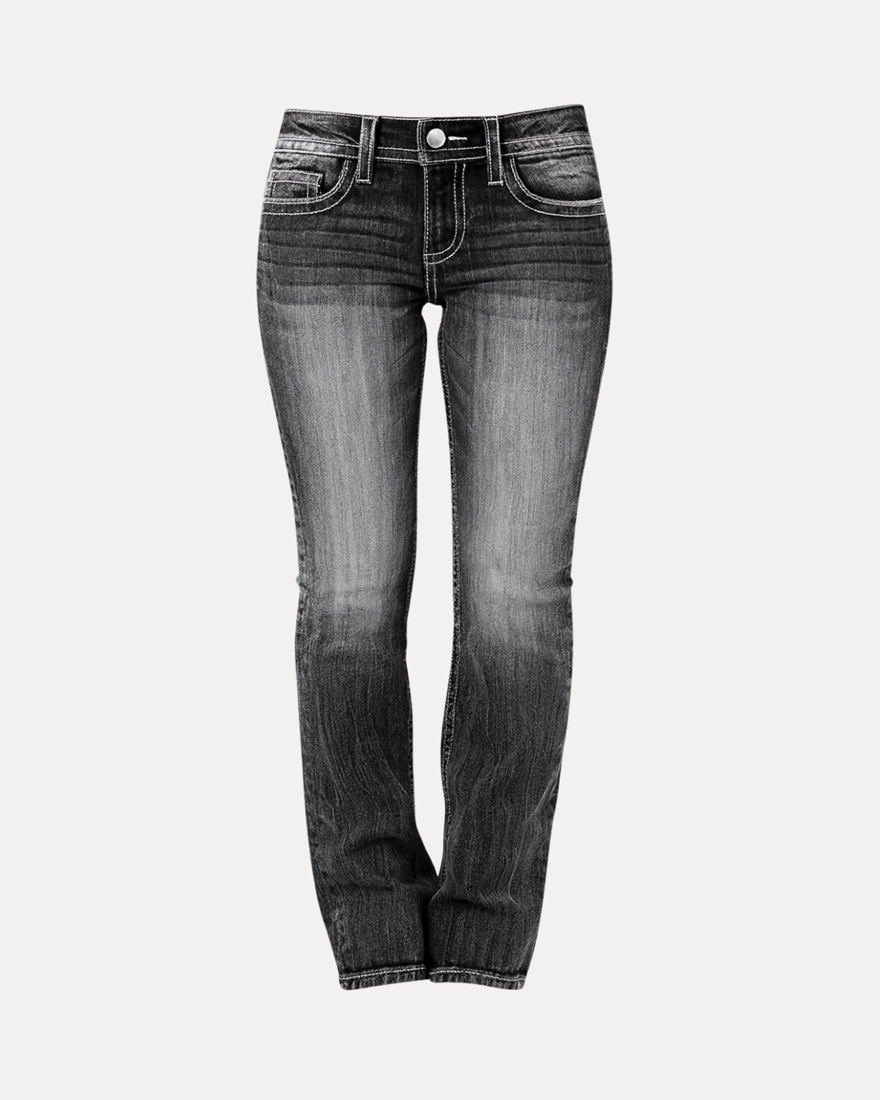 Zerrissene Straight Leg-Jeans