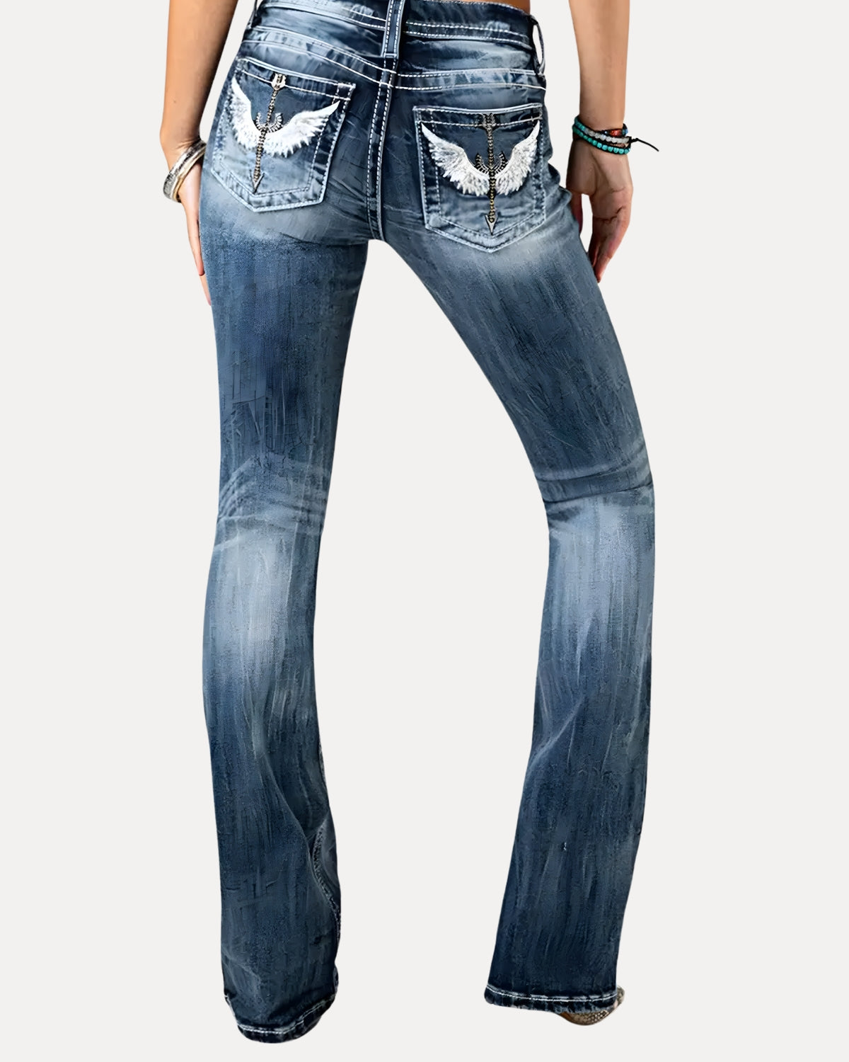 Zerrissene Straight Leg-Jeans