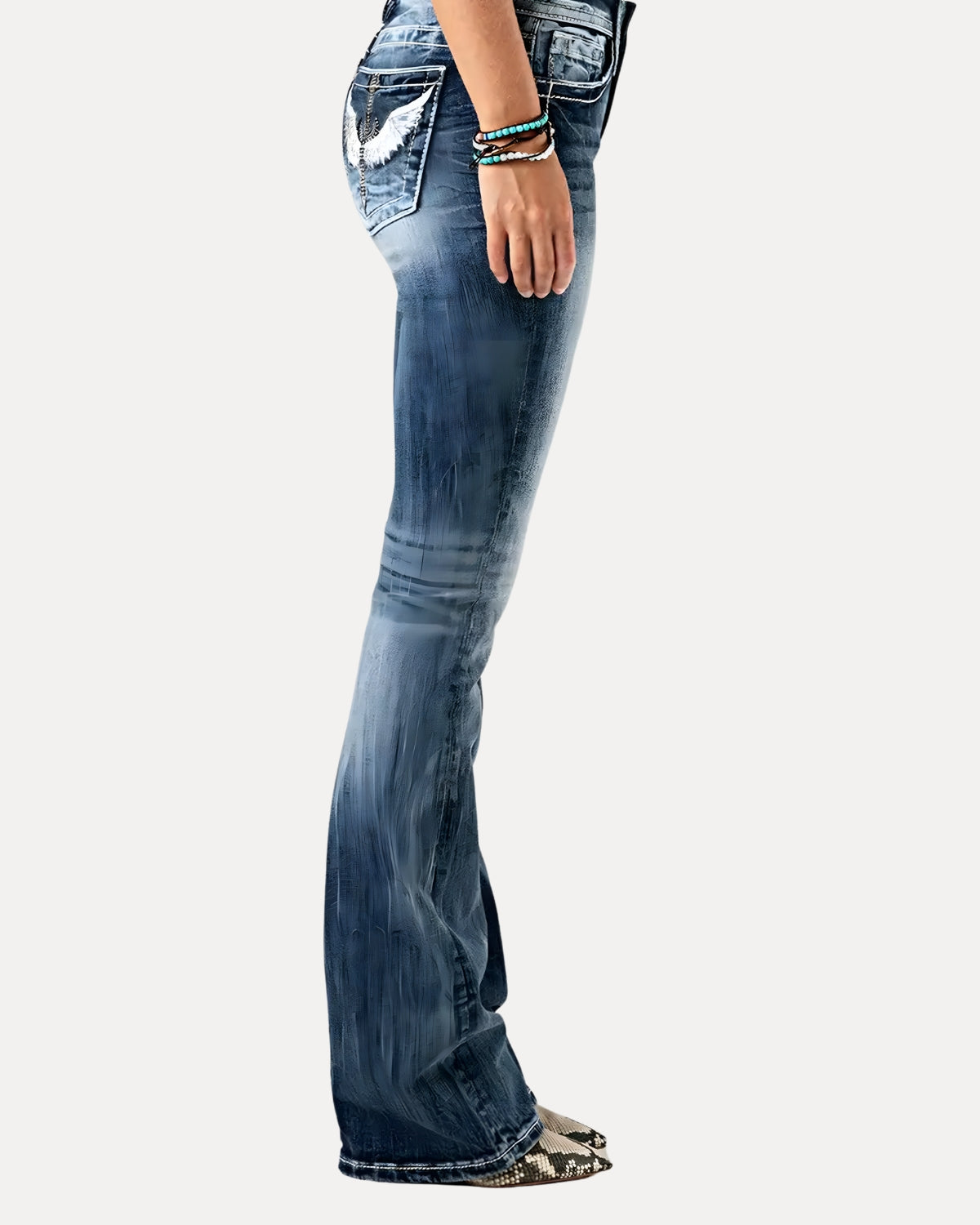 Zerrissene Straight Leg-Jeans