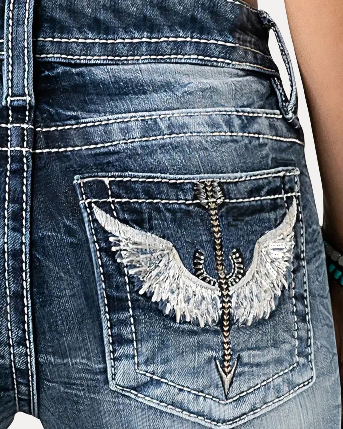 Zerrissene Straight Leg-Jeans