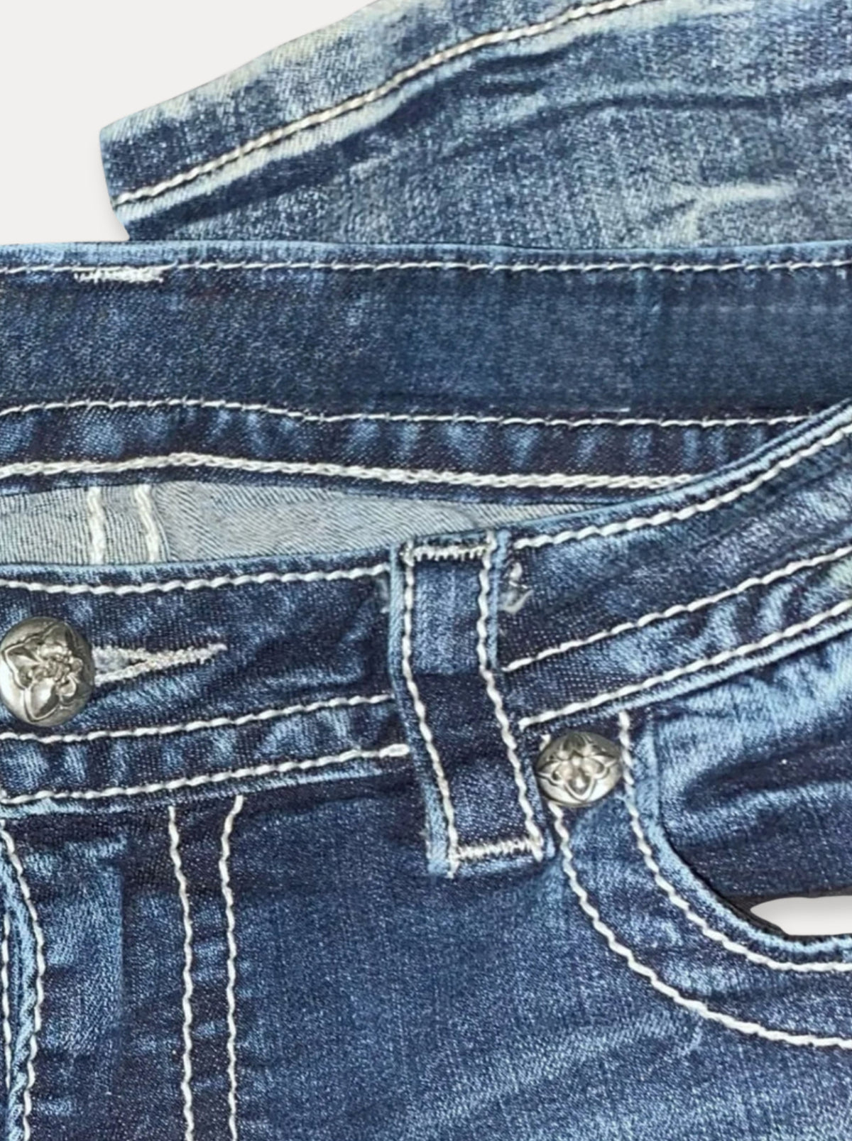 Zerrissene Straight Leg-Jeans