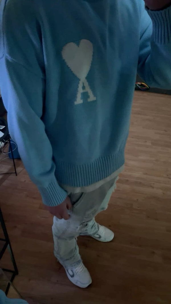 OUR AMI - HEART SWEATER WORN WORLDWIDE