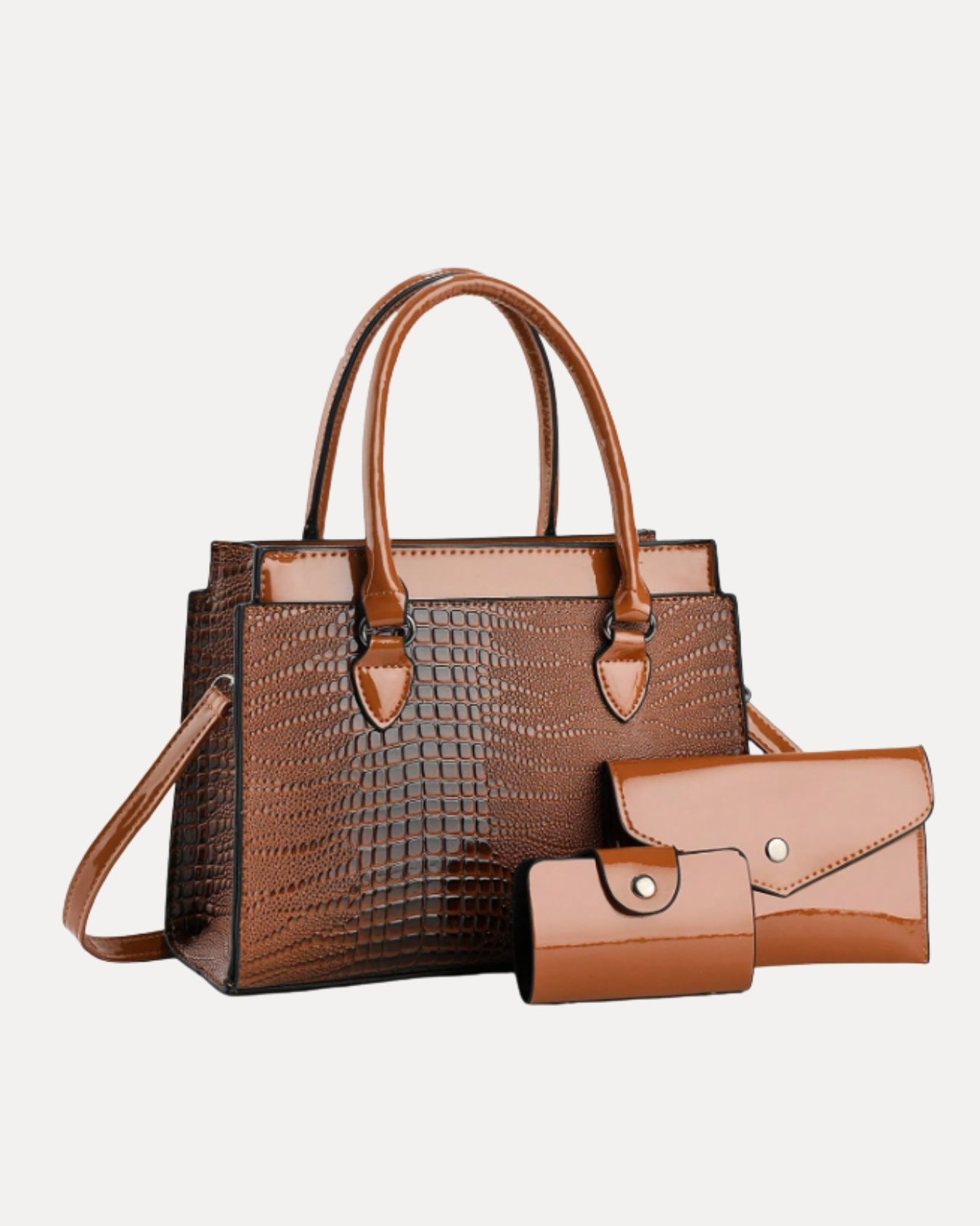 Textured Classic Handbag Set