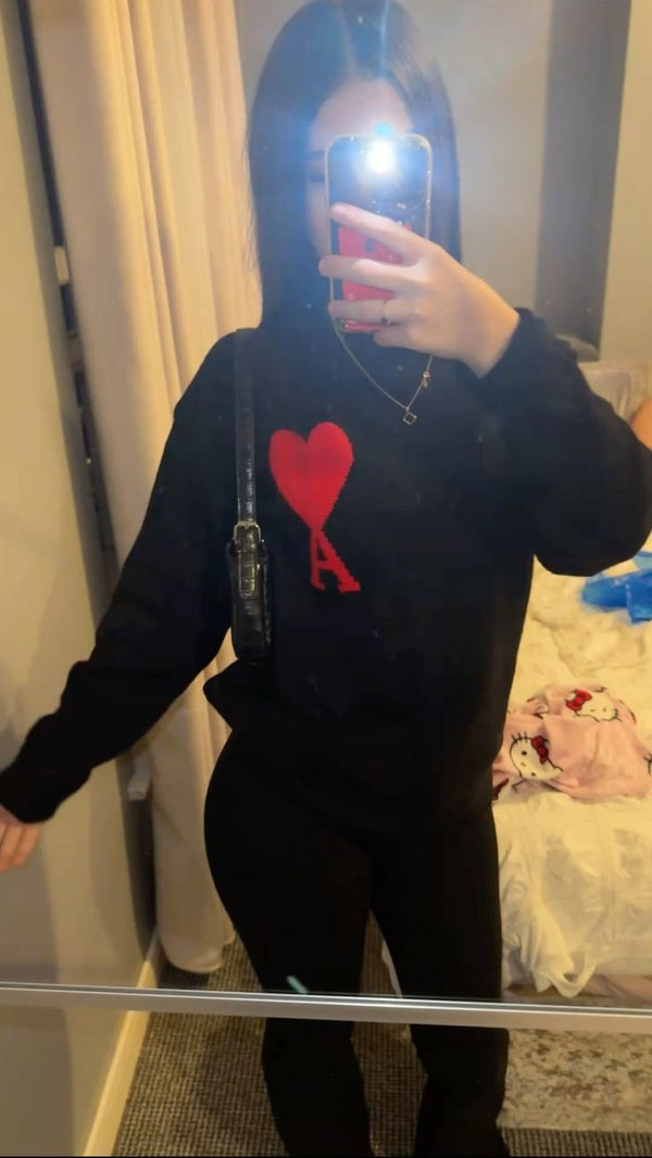OUR AMI - HEART SWEATER WORN WORLDWIDE