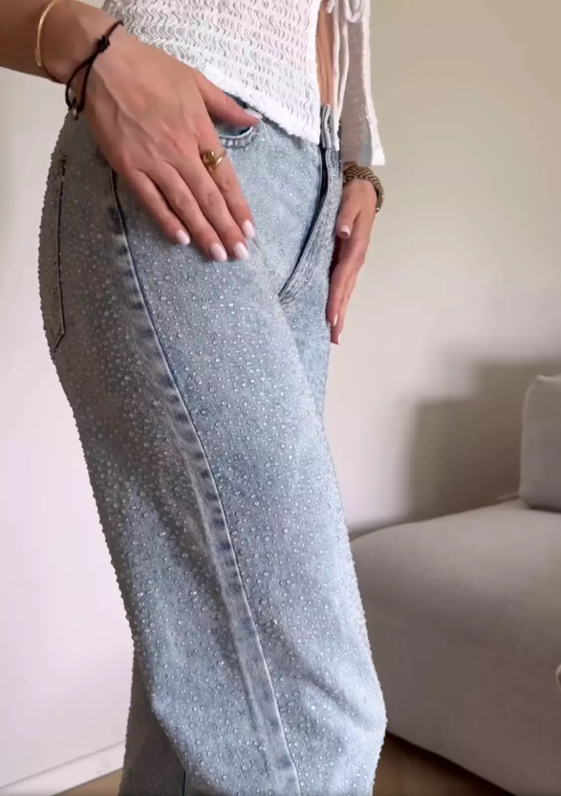 Glitzernde Jeans