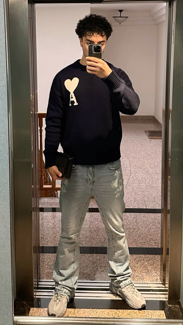 OUR AMI - HEART SWEATER WORN WORLDWIDE
