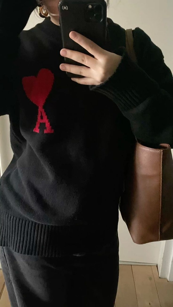 OUR AMI - HEART SWEATER WORN WORLDWIDE