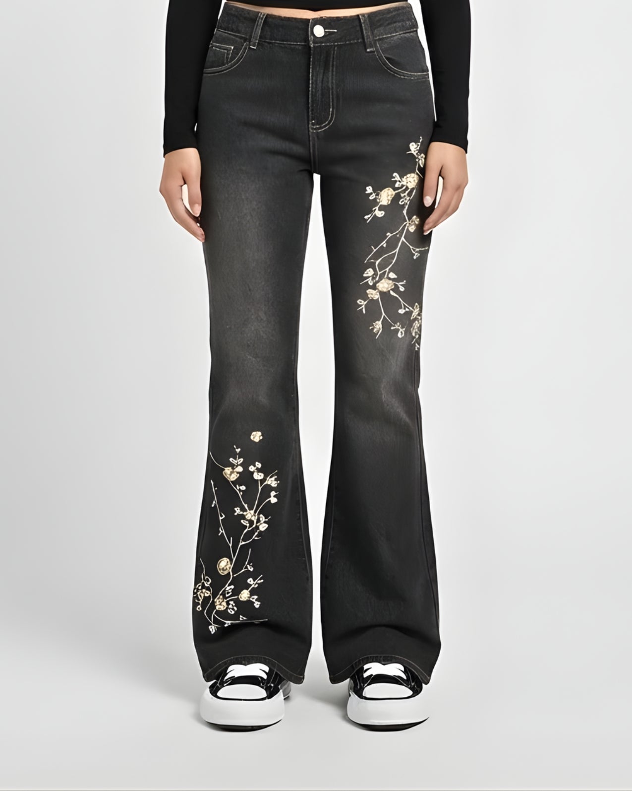 Zerrissene Straight Leg-Jeans