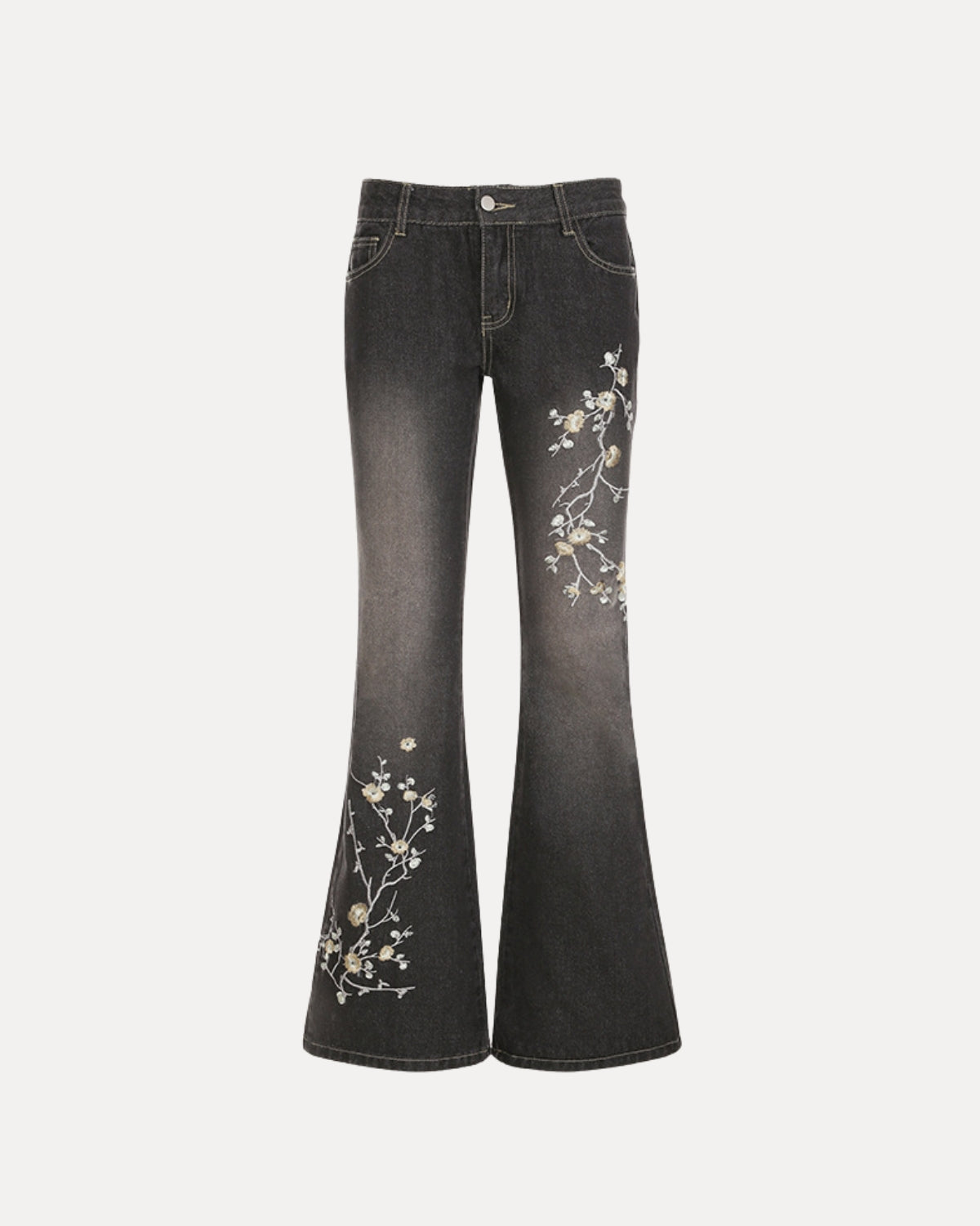 Zerrissene Straight Leg-Jeans