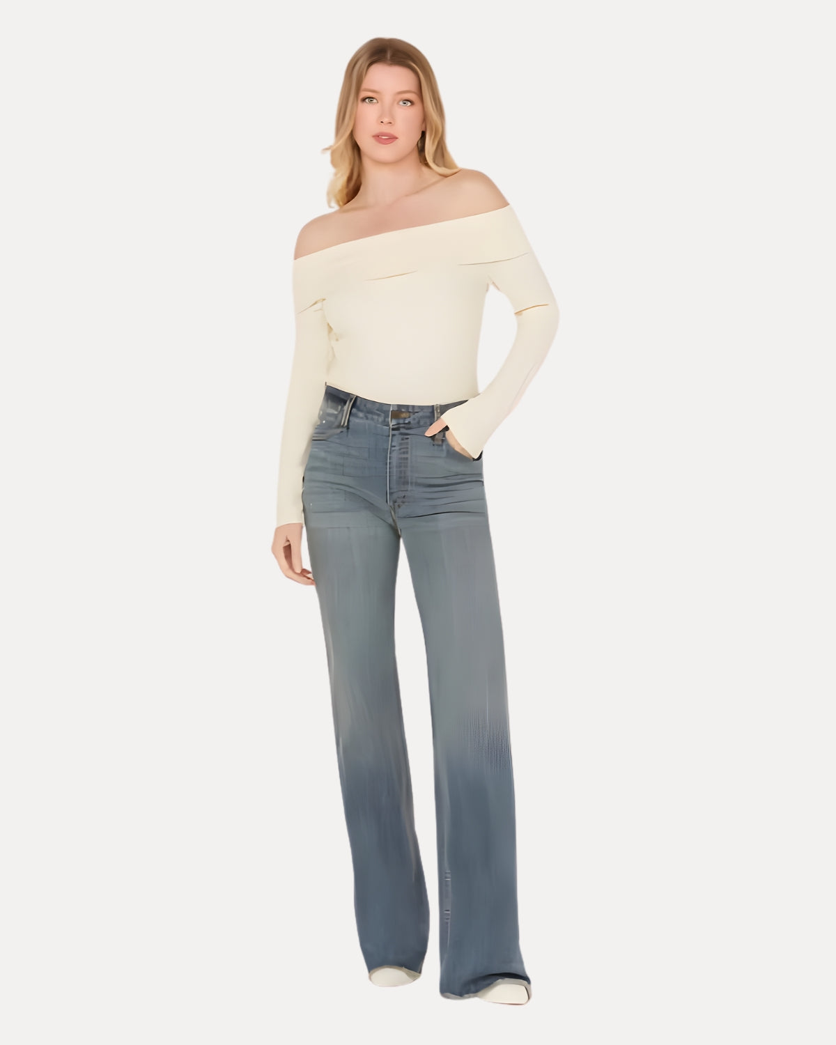 Zerrissene Straight Leg-Jeans