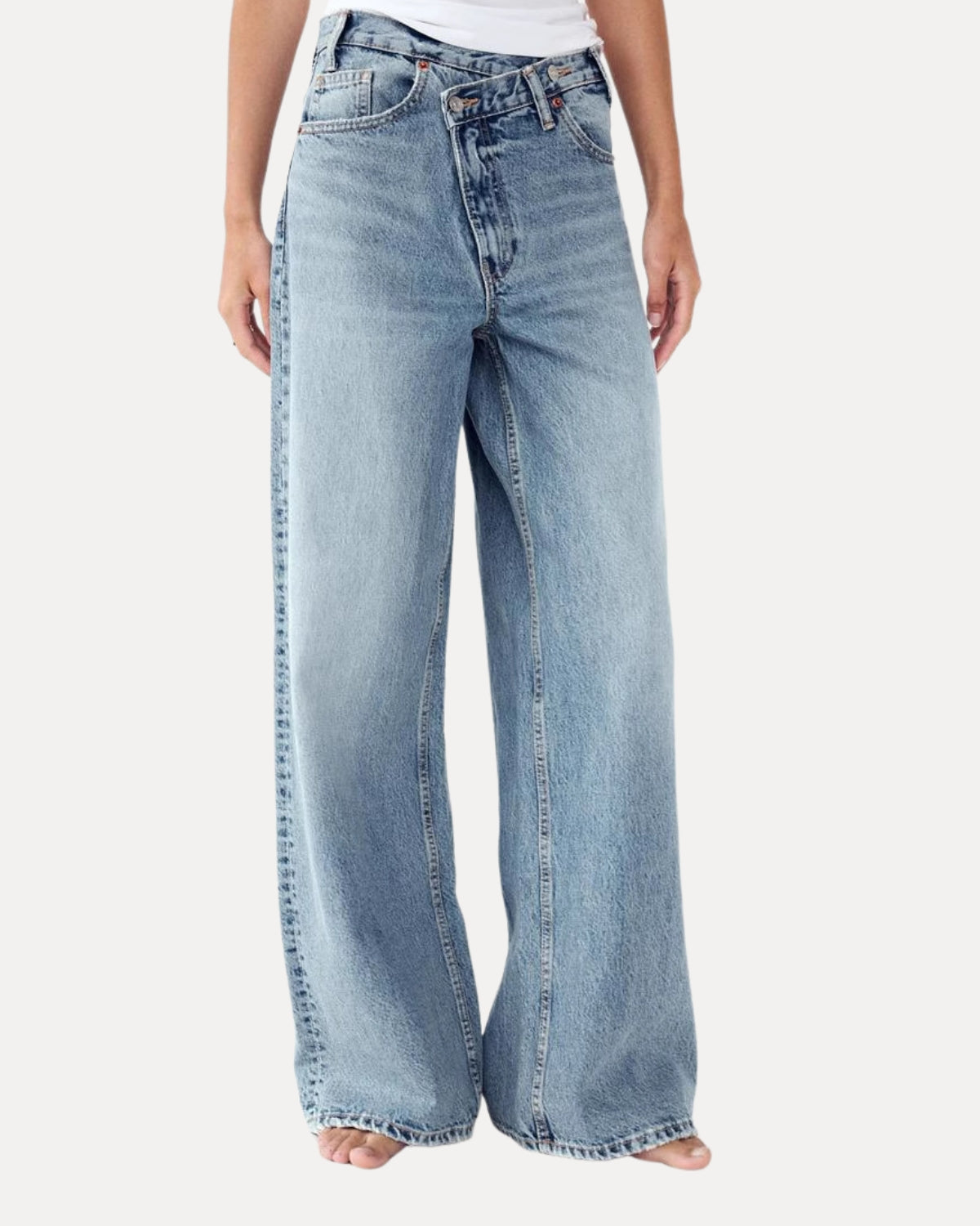 Zerrissene Straight Leg-Jeans