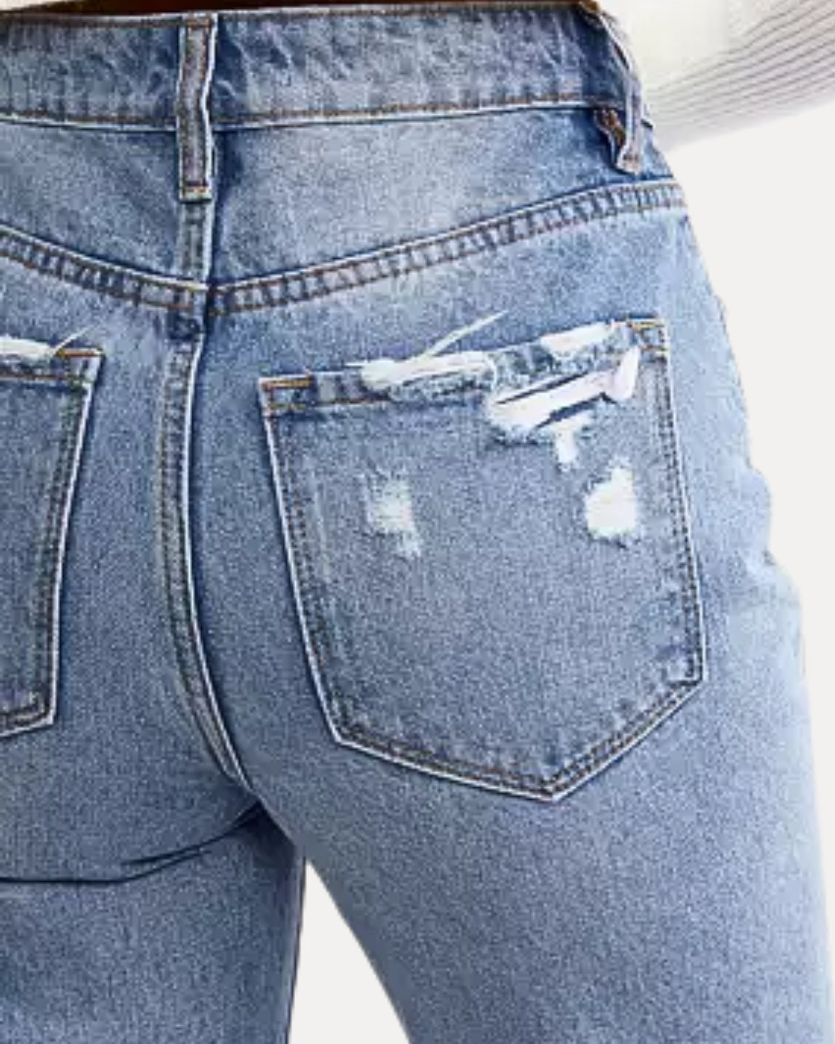 Zerrissene Straight Leg-Jeans