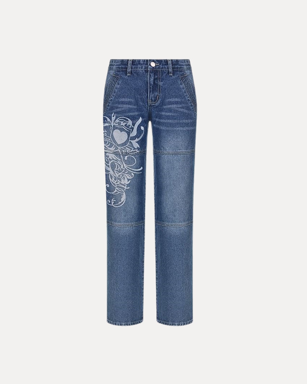 Zerrissene Straight Leg-Jeans