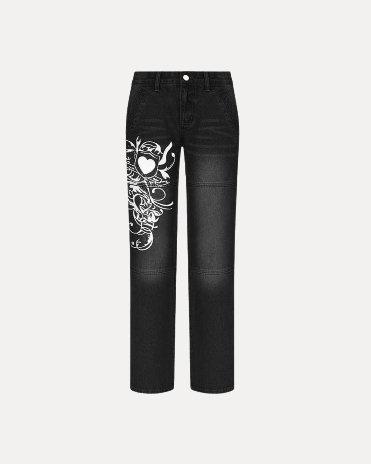 Zerrissene Straight Leg-Jeans