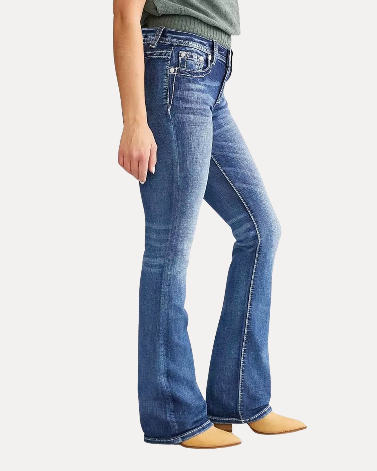 Zerrissene Straight Leg-Jeans