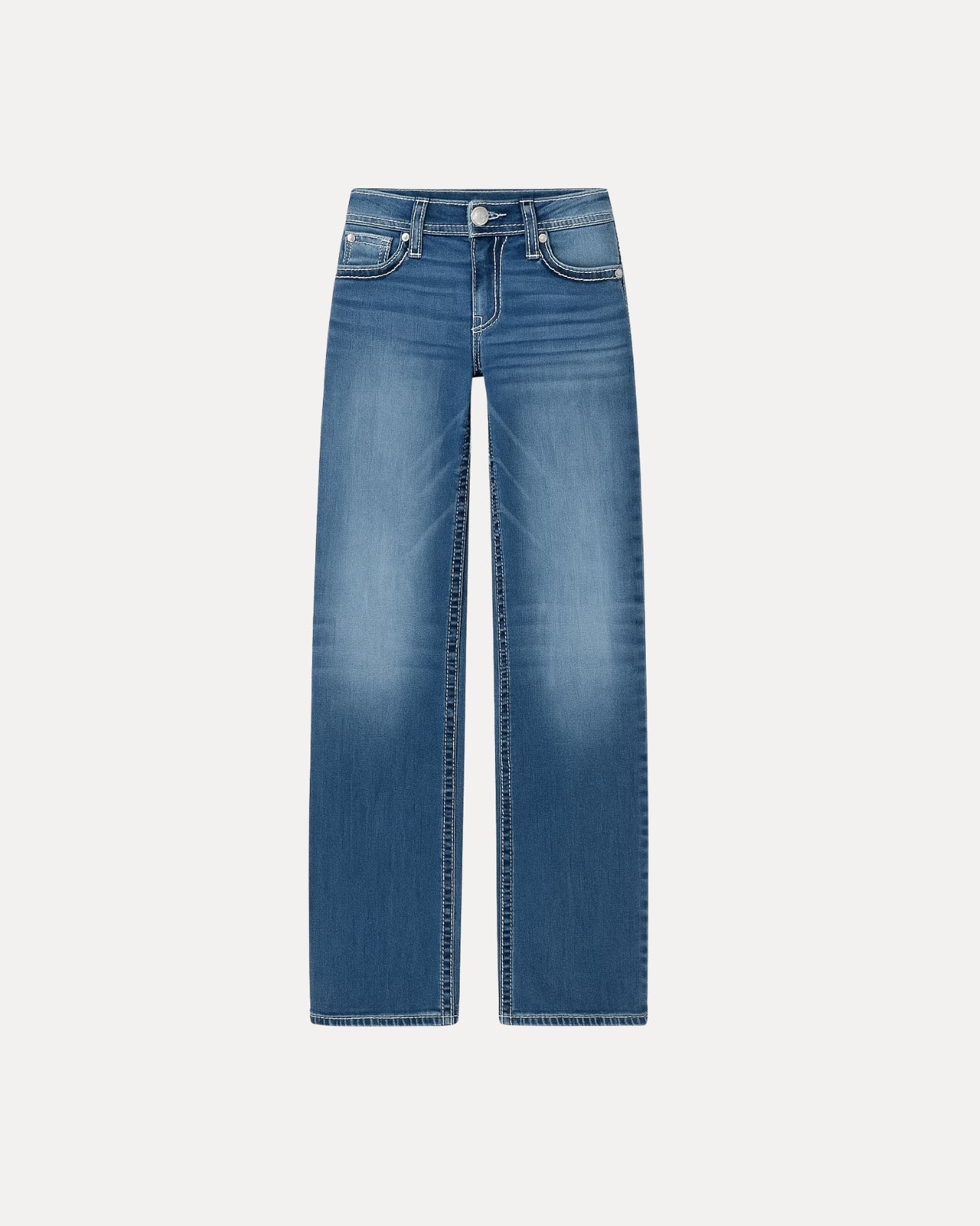 Zerrissene Straight Leg-Jeans