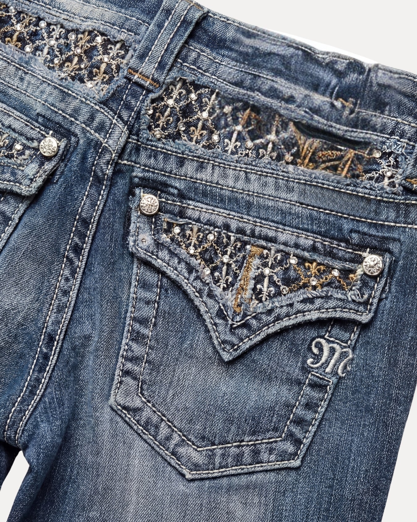 Zerrissene Straight Leg-Jeans