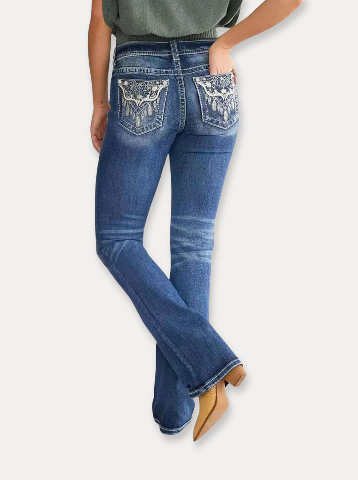 Zerrissene Straight Leg-Jeans