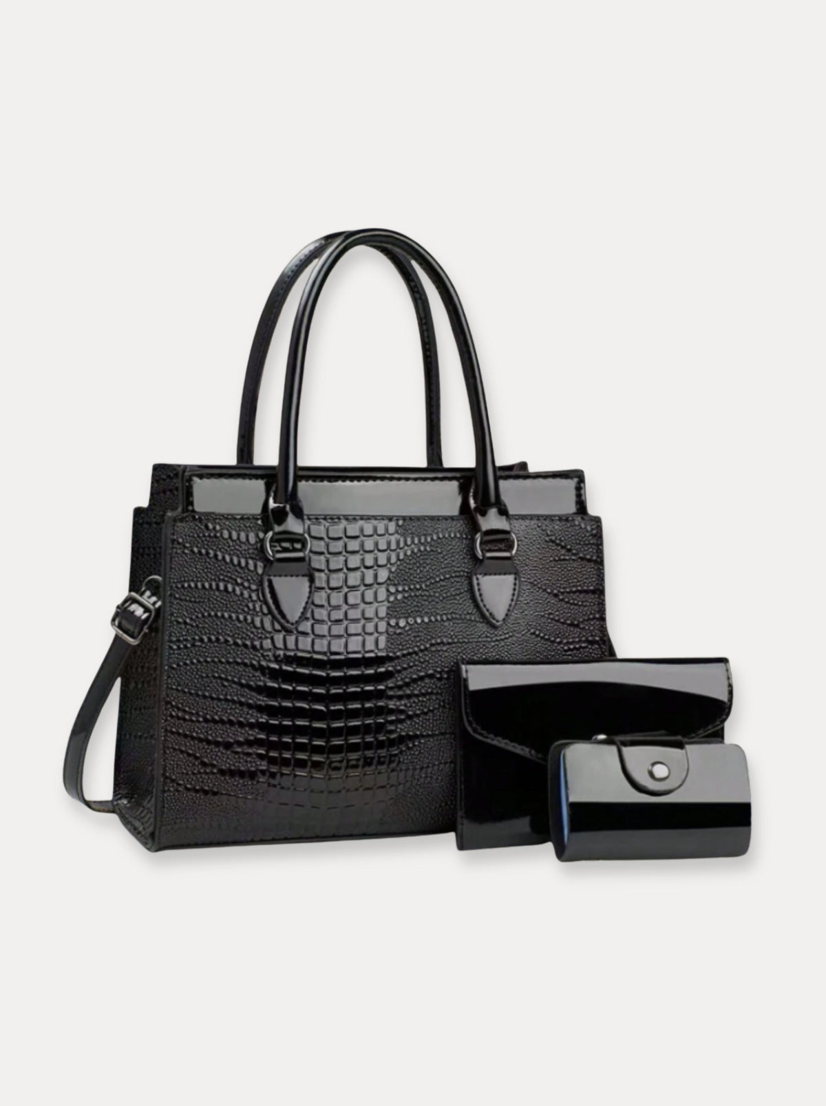 Textured Classic Handbag Set