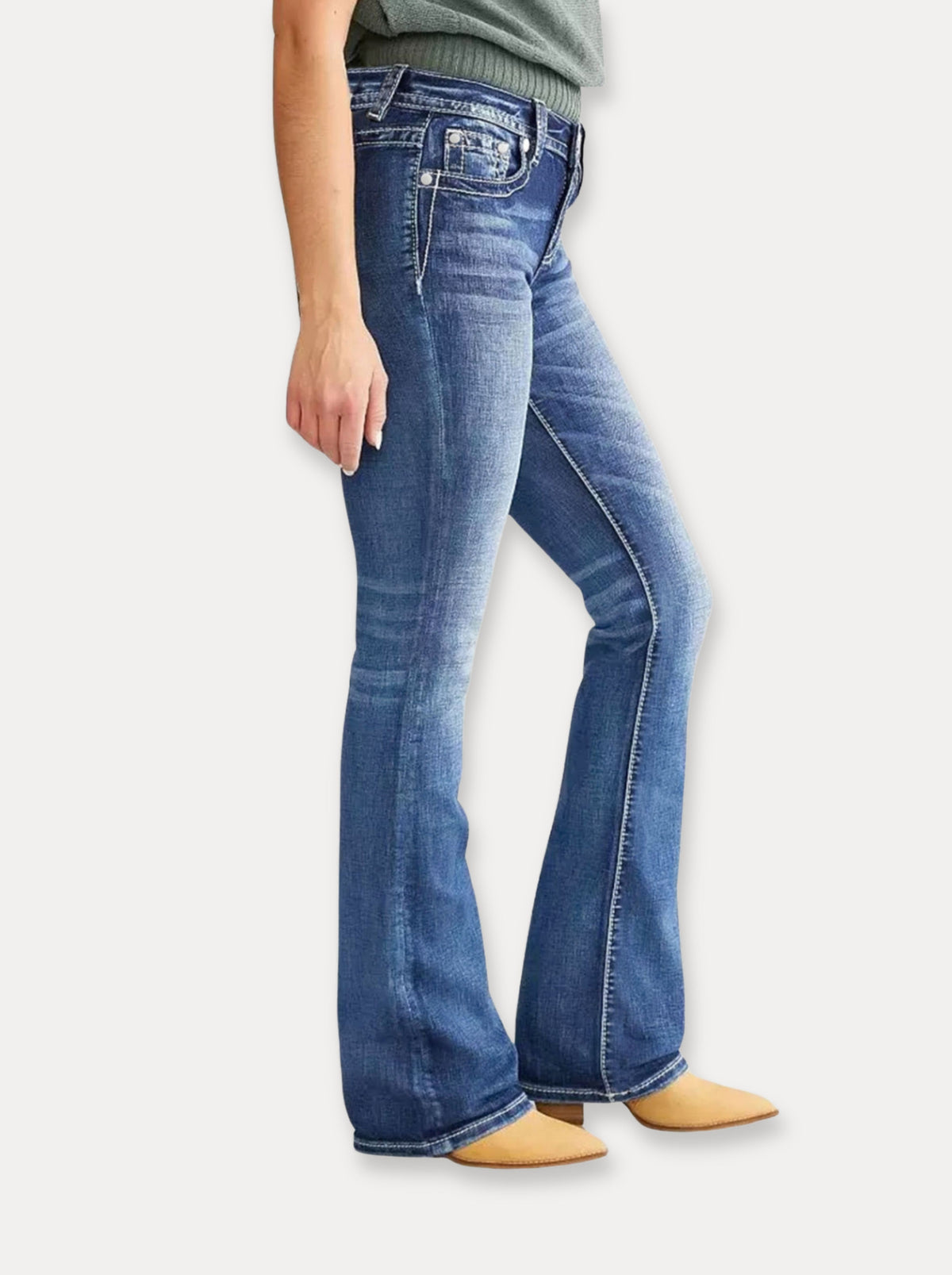 Zerrissene Straight Leg-Jeans