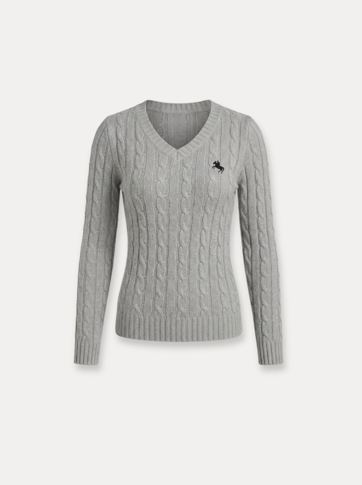 Cable Knit V-Neck Sweater