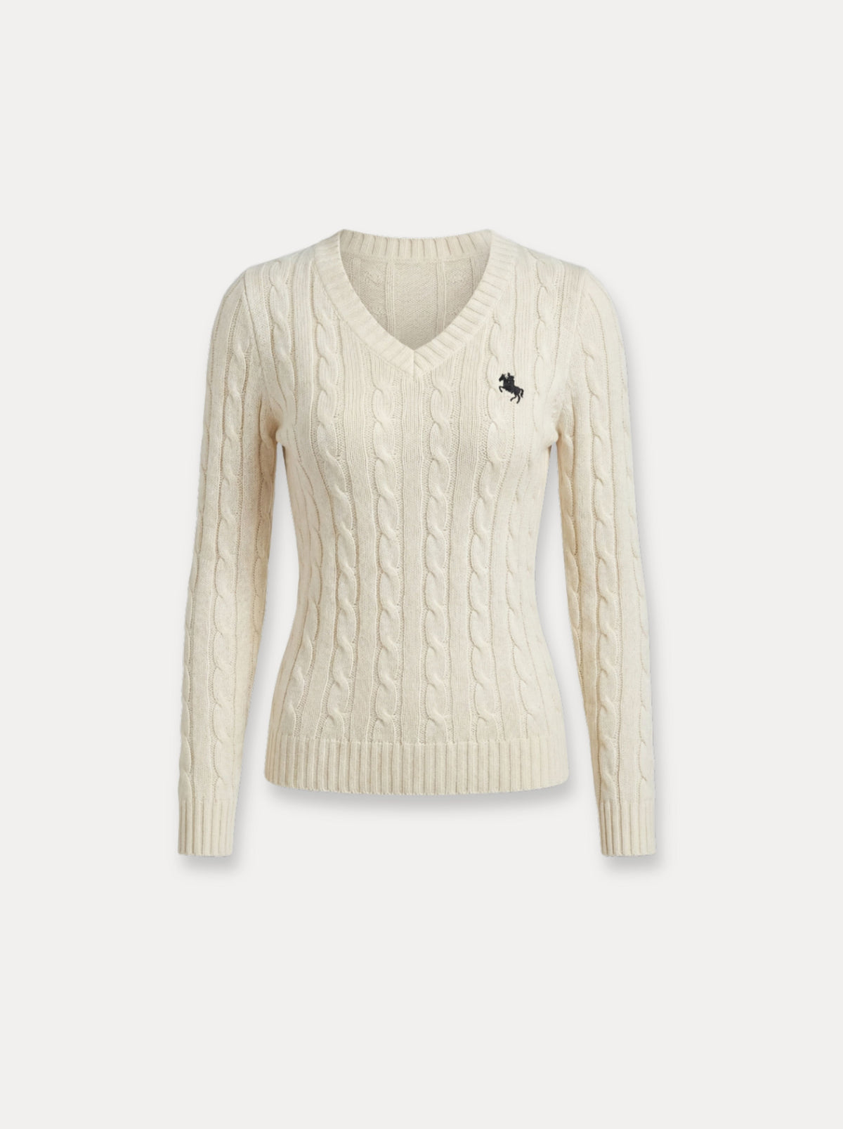 Cable Knit V-Neck Sweater